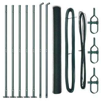 Berkfield Home Hexagon Fence Green 1.5x10 m Steel