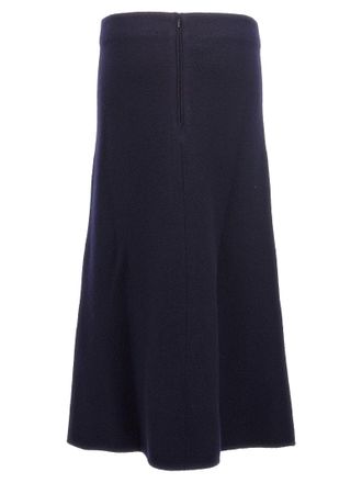 Jil Sander Long Wool Skirt - Navy