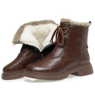 Generic QXDZSW Womens Ankle Boots Non-Slip Warm Female Winter Shoes Large Size Platform Snow Boots for Women