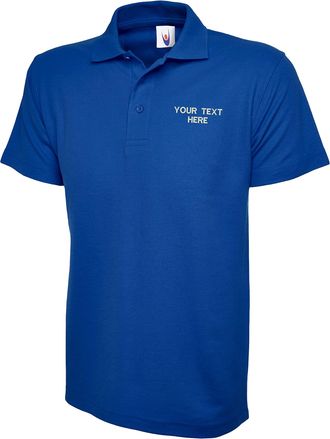 Generic Personalised Embroidered Your Text UC101 Classic Tshirt, Work Wear Any Text Uneek Classic Polo Uniform Tee Top (Royal, XL, x_l)