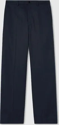 Gucci Cotton Twill Pants With Embroidery, Size 44, Blue, Ready-to-wear