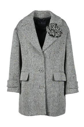 Ermanno Scervino Button Coat - White/Black