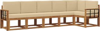 vidaXL Conjunto De Sof&aacute;s De Exterior 6 Uds. Natural Y Beige Vidaxl
