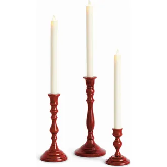 Napa Home & Garden Hugh Red Aluminum Taper Holders Set of 3 at Nordstrom
