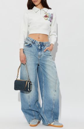 Kenzo Polo With A Shimmering Applique, Womens, White