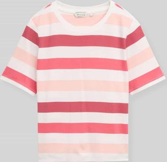 Tom Tailor Relaxed Fit T-Shirt aus reiner Baumwolle in Koralle, Gr&ouml;&szlig;e XXXL