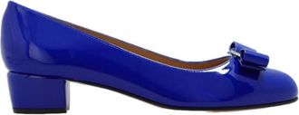 Ferragamo Blue Vara Bow Pump Shoe, Size 5.5