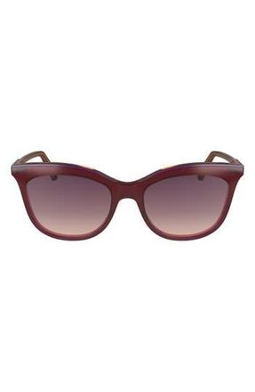 Longchamp 53mm Gradient Cat Eye Sunglasses in Dark Rose/peach at Nordstrom Rack