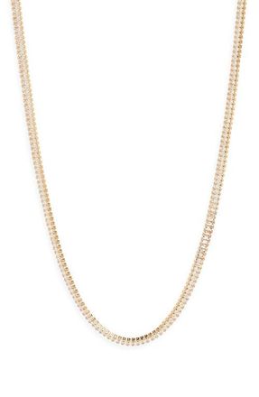 Nordstrom Baguette Cubic Zirconia Tennis Necklace in Clear- Gold at Nordstrom
