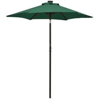 vidaXL Sombrilla De Jard&iacute;n Con Luces Led Aluminio Verde 200x211 Cm Vidaxl