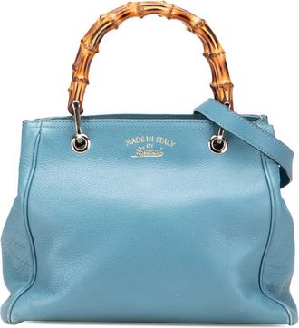 Gucci Pre-owned Gucci Small Calfskin Bamboo Shopper Satchel Ladies 336032 520981
