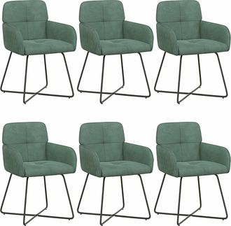 vidaXL Sillas De Comedor 6 Uds. Terciopelo Verde Mar 59 X 56,5 X 86 Cm Vidaxl