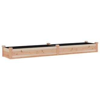vidaXL Vidaxl - Jardinera Arriate Con Forro Madera Maciza Abeto 240x45x25 Cm