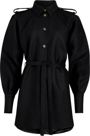 Patou mini shirt dress - women - RWS Virgin Wool/Polyamide/Viscose - 34 - Black