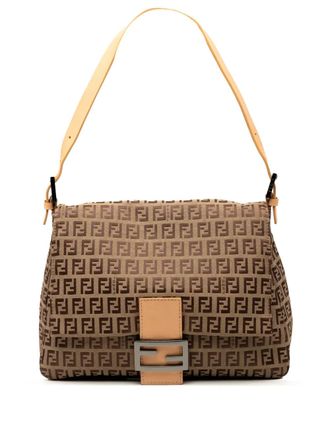 Fendi 2000-2010 Zucchino Canvas Mamma Forever shoulder bag - women - Calf Leather/Canvas - One Size - Brown