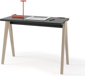HERDASA Escritorio 629 De La Colecci&oacute;n Comp&aacute;s Grafito De Melamina Y Patas De Haya Arena, De Herdasa