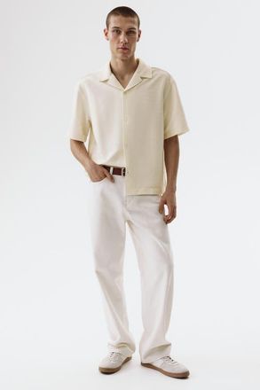H&M Loose-fit resort shirt in White at Nordstrom, Size Xx-Large