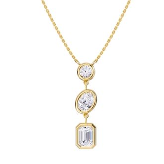 Diamond2Deal 18k Vermeil Plated Silver 2.25 Ct Lab Grown Diamond Pendant Necklace 18
