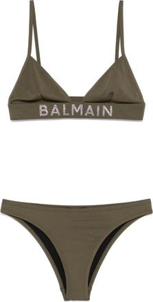 Balmain Groene Triangelbikini - Dames - Bikinis - Groen - XL - Polyester - Badmode