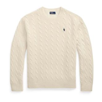 Polo Ralph Lauren Round-neck Knitwear, female, White, XS, Wool and Cashmere Jumper