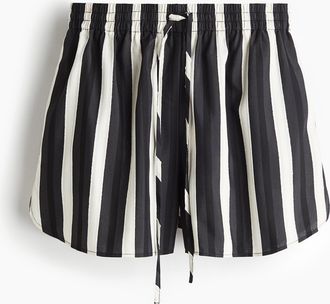 H&M Shorts aus Dobby-Stoff - Schwarz