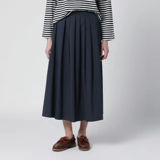 Pantaloni Torino Gonna a pieghe blu in misto cotone