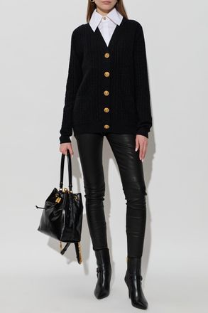 Balmain Leather Trousers, Womens, Black