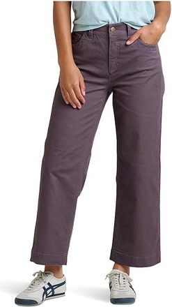 Toad&Co Earthworks Wide Leg Crop Pants Womens Casual Pants Raisin : 10 25, Canvas/Cotton/Spandex