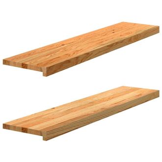 Berkfield Home Window Sills 2 pcs&not;Light Brown 110x25x2 cm Solid Wood Oak | Size: Medium