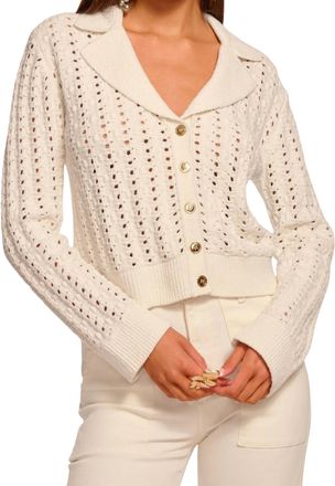 Ramy Brook Nadia Bauble Knit Cardigan In Ivory