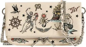Zadig&Voltaire Rock Nano Tattoo Leather Clutch in Flash at Nordstrom