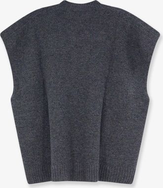 Alysi Womens Sweater Sleeveless Merino-Cashmere Grey Merino Wool