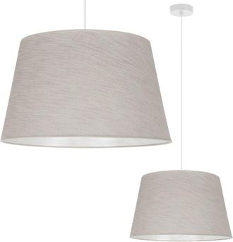 OEM L&aacute;mpara Colgante, Cono De Lino, Blanco, 1 Plano, Pantalla Beige Claro, L02 44cm