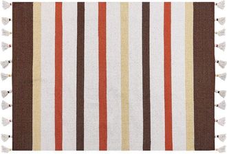 Beliani Rug HISARLI Brown 140 x 200 cm Cotton