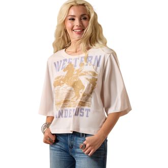 Ariat Womens Western Wanderlust T-Shirt in Sea Salt, Size 2X-Large, by Ariat