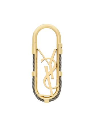 Saint Laurent Mens Keychain Gold Metal Metallic Accessory