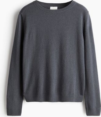 H&M Kaschmirpullover in Feinstrick - Grau