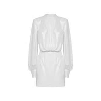 Blanca Vita White Polyester Casual Womens Dress