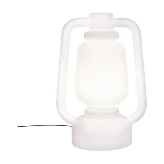 QAZQA Qazqa + Moderno L&aacute;mpara De Pie Blanca 110 Cm Ip44 - Storm Extra Large Pl&aacute;stico Redonda Adecuado Para Led Max. 1 X 50 Watt