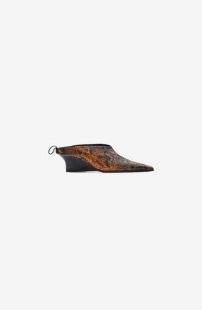 Iro Python Fauve Mule in Black /Cognac at Nordstrom, Size 36 Eu