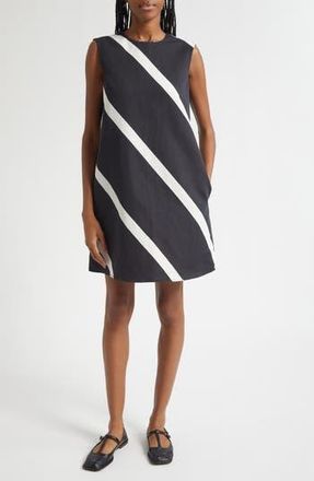 Marimekko Sopiva Basso Cotton & Linen Shift Dress in Black, Off White at Nordstrom Rack, Size 14 Us / 44 Eu