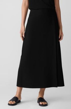 Eileen Fisher Wrap Front Midi Skirt in Black at Nordstrom Rack, Size X-Small