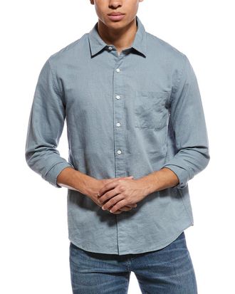 Vince Linen-Blend Button-Down Shirt