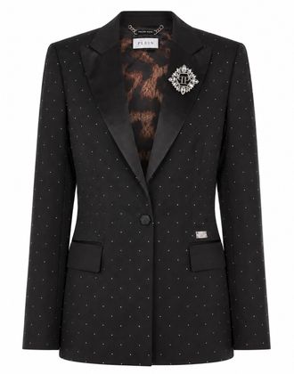Philipp Plein Boyfriend Fit Blazer Crystal Strass