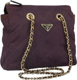 Prada Pre-owned Nylon Schoudertas - Dames - Vintage Schoudertas - Paars - ONE Size - Nylon - Vintage