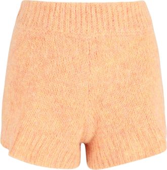 Rotate High-Waist Knit Shorts in Orange Wool