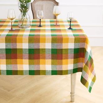 Solino Home Linen Tablecloth for Dining Table, Holiday and Everyday Table Decor - Buffalo Check in Fall Check at Nordstrom, Size X-Small
