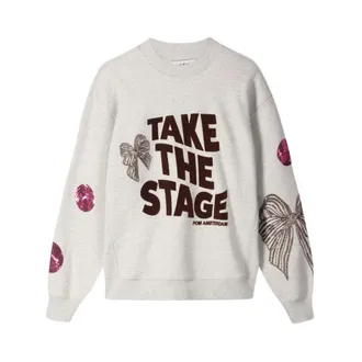 Pom Amsterdam Hoodies & sweatvesten, Dames, Grijs, 2Xl, Katoen, Sascha Take The Stage Sweater