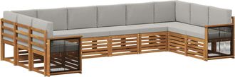 vidaXL Conjunto De Sof&aacute;s De Exterior 7 Uds. Natural Y Gris Claro Vidaxl