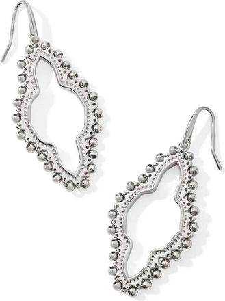 Kendra Scott Womens Abbie Beaded Open Frame Earrings In Silver